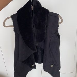 Vintage bebe fur sleeveless jacket